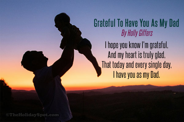 Father's Day Poem - Grateful To Have You As My Dad